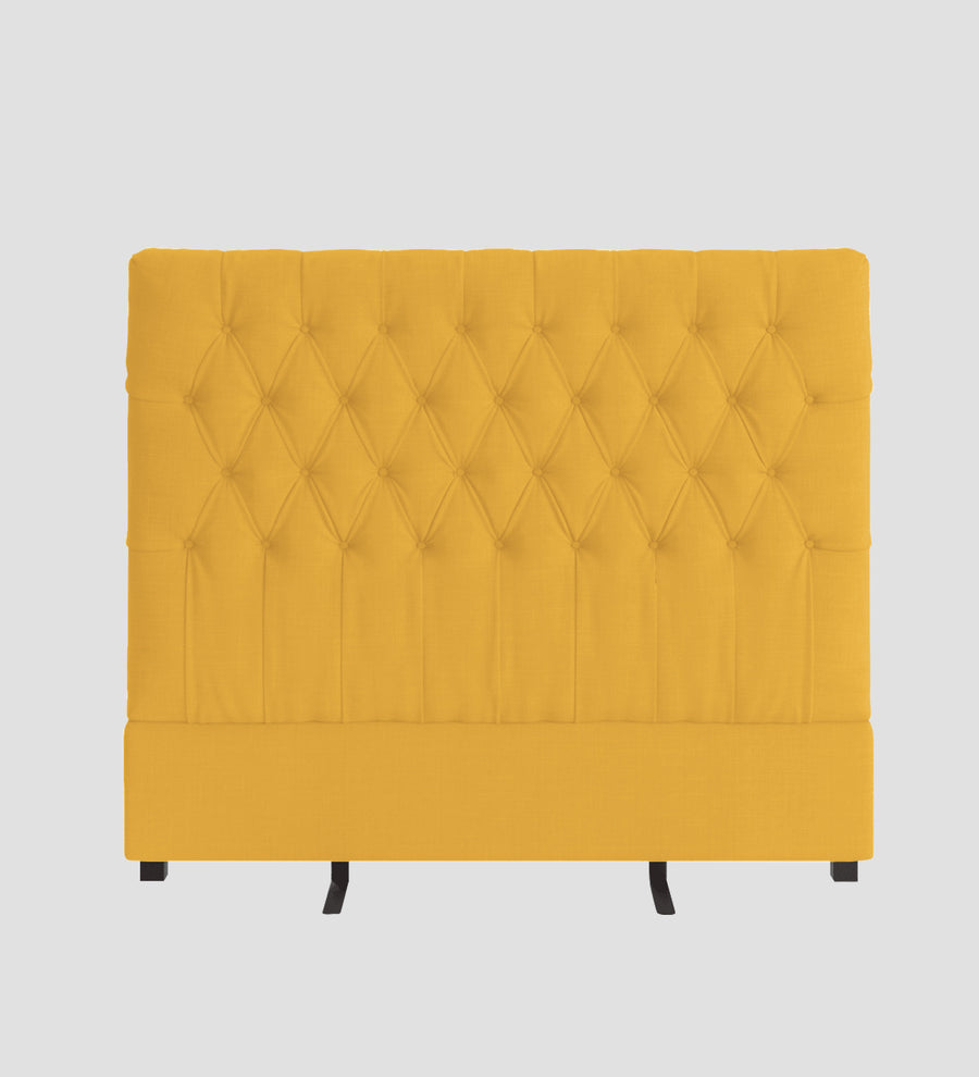 Isko Fabric Upholstered King Size Bed In Bold Yellow Colour With Box Storage - Febonic Living