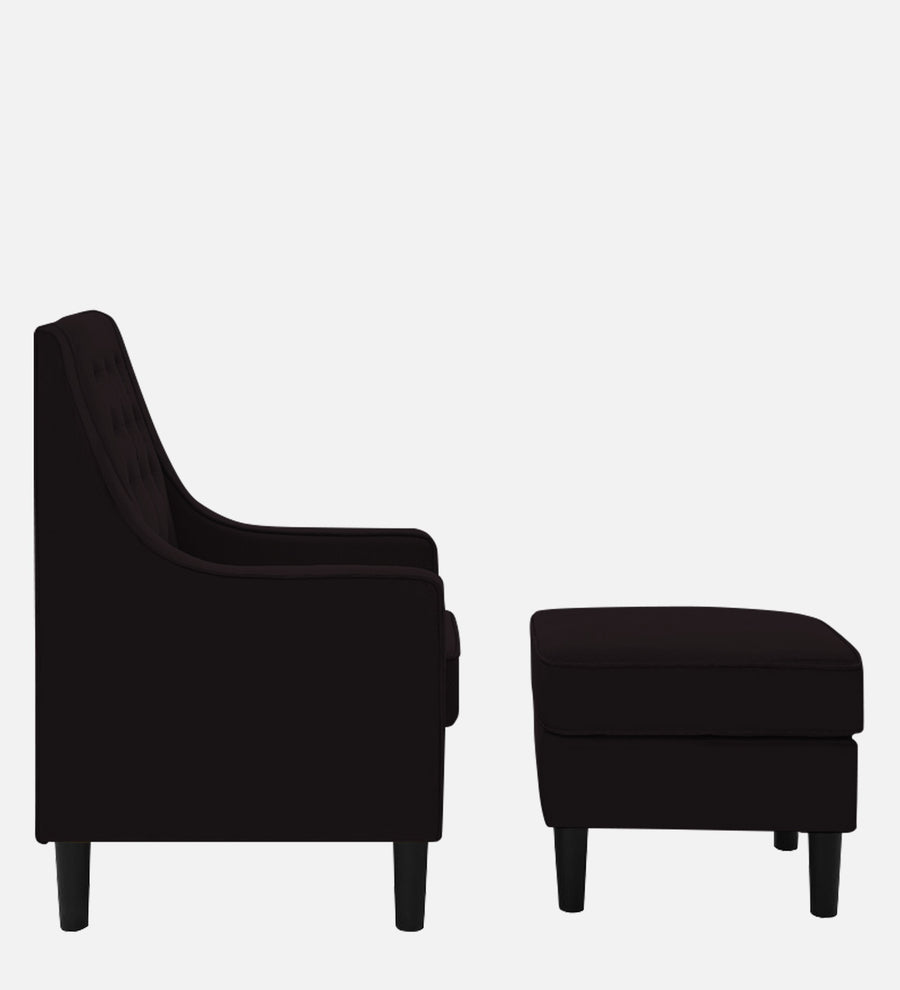 Sona Fabric Barrel Chair With Ottoman In Cara Brown Colour - Febonic Living