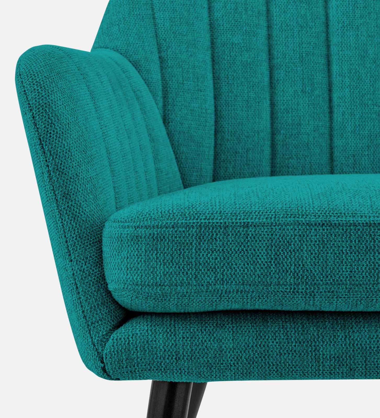 Bella Fabric Arm Chair In Sea Green Colour