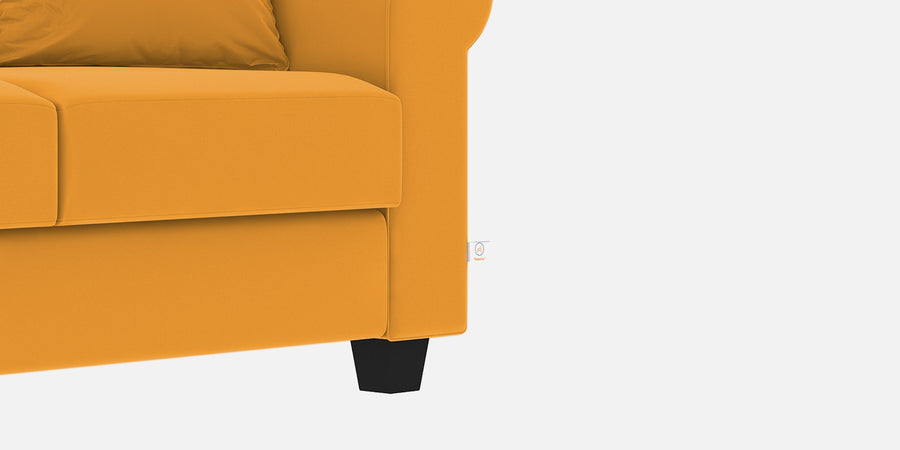 Numonk Velvet 3 Seater Sofa In Safforn Yellow Colour - Febonic Living
