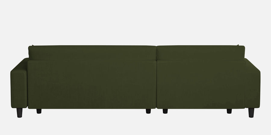 Peach Fabric Rhs 6 Seater Sofa Cum Bed With Storage In Olive Green Colour - Febonic Living