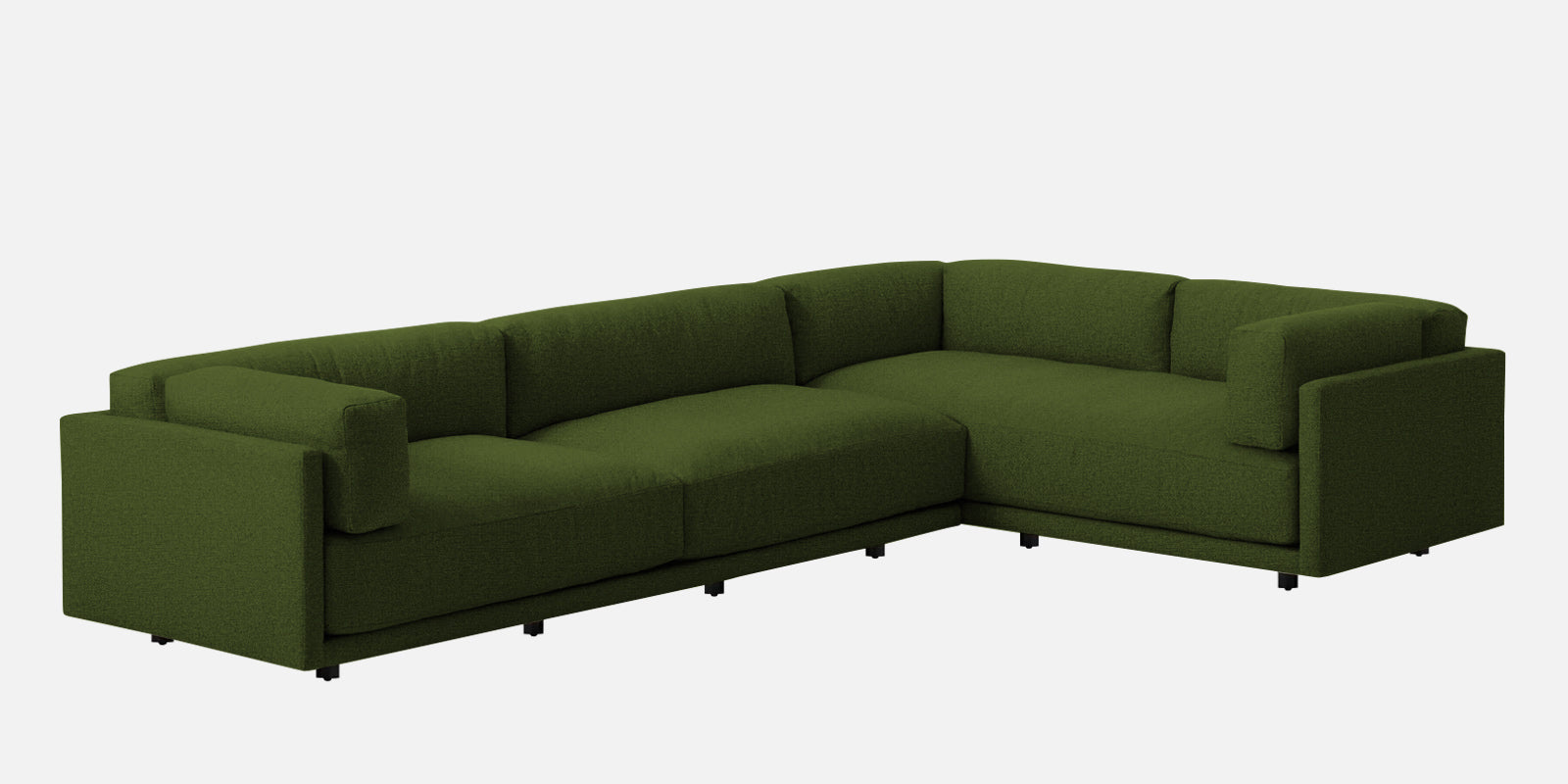 Nixon Fabric 6 Seater LHS Sectional Sofa In Olive Green Colour