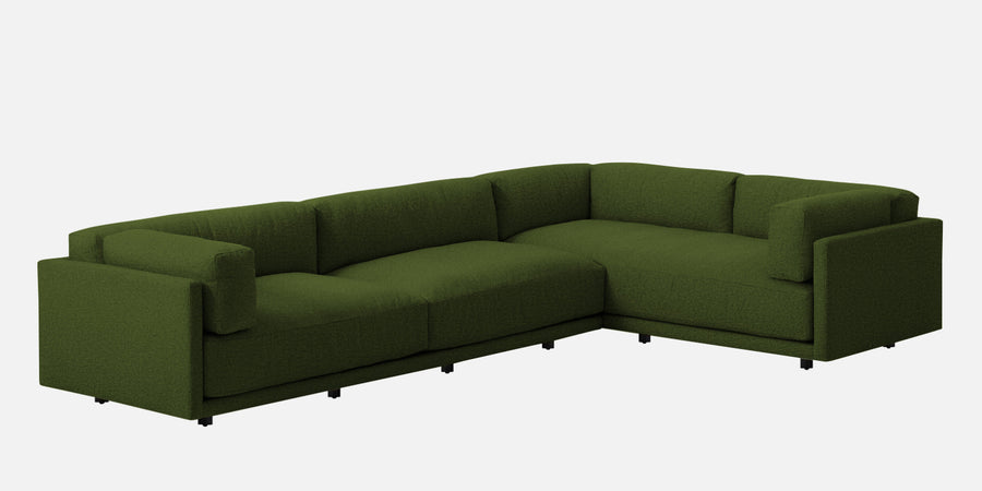 Nixon Fabric 6 Seater Lhs Corner Sofa In Olive Green Colour - Febonic Living