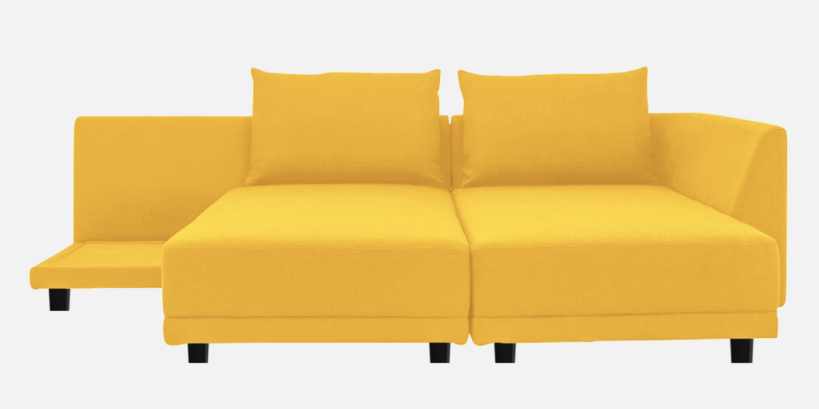 Ira Fabric LHS 6 Seater Sofa Cum Bed In Bold Yellow Colour