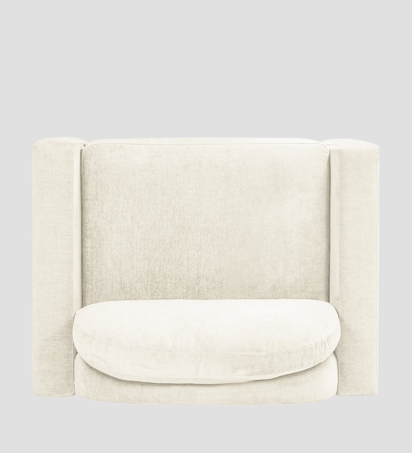 Adara Fabric 1 Seater Sofa In Ivory Cream Colour