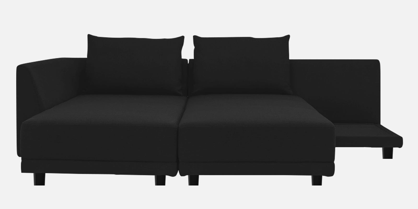 Ira Fabric RHS 6 Seater Sofa Cum Bed In Zed Black Colour