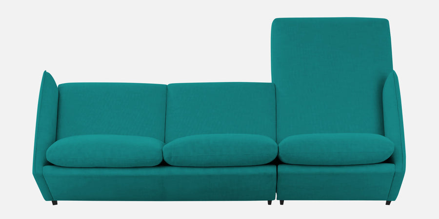 Piku Fabric Rhs Sectional Sofa 3 Lounger In Sea Green Colour - Febonic Living