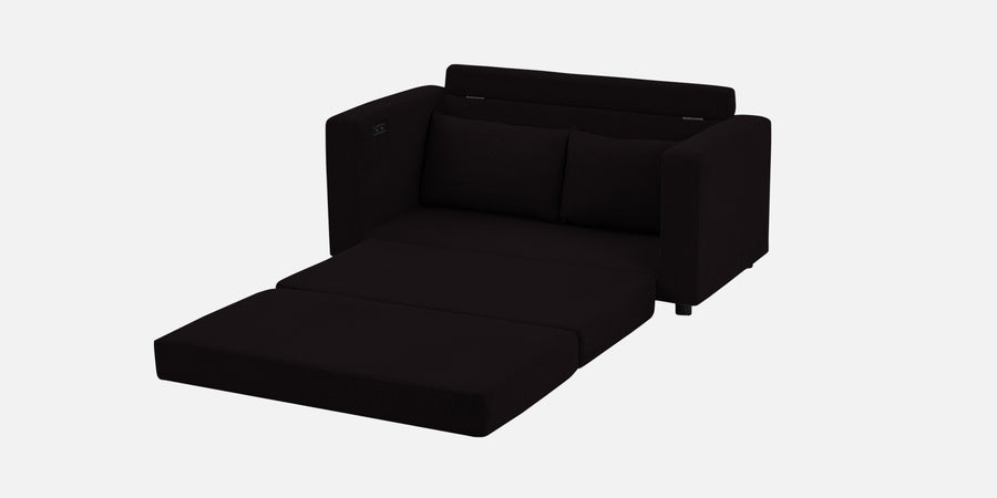 Roman Fabric 3 Seater Foldable Sofa Cum Bed In Cara Brown Colour With Usb Port - Febonic Living