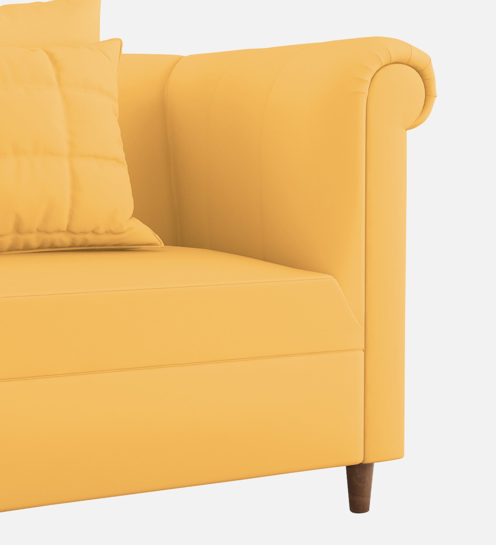 Rubi Velvet 1 Seater Sofa in Turmeric yellow Colour