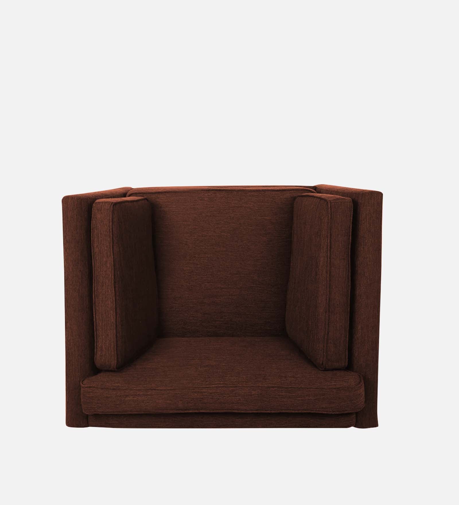 Nigar Fabric 1 Seater Sofa in Coffee Brown Colour