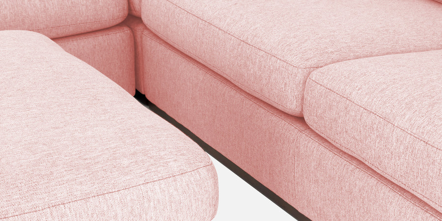 Freedom Velvet 6 Seater Rhs Corner Sofa In Millennial Pink Colour With Ottoman - Febonic Living