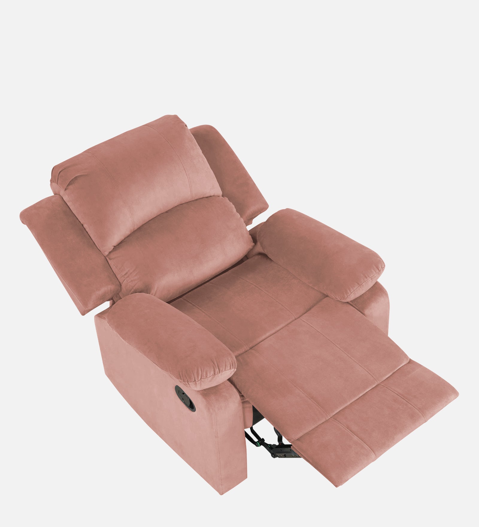 Henry Velvet Manual 1 Seater Recliner In Blush pink Colour