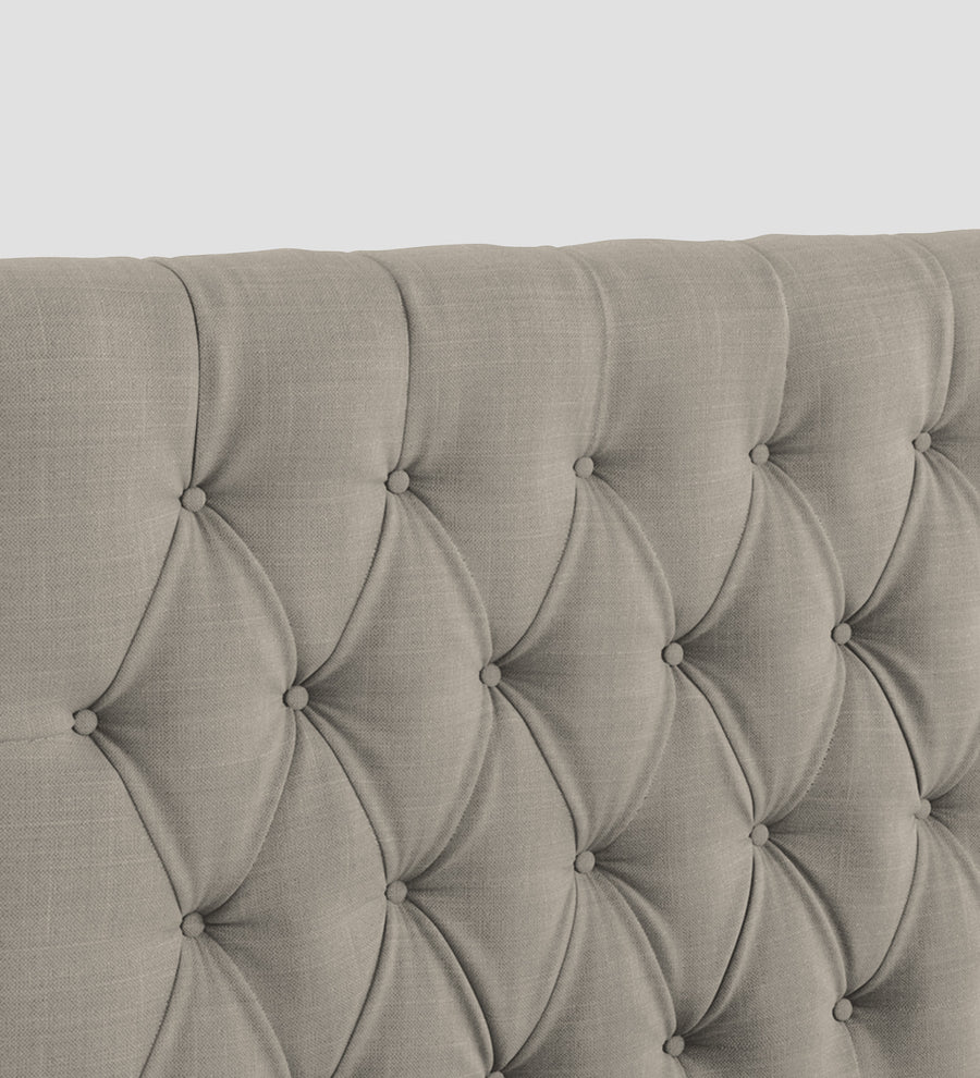 Isko Fabric Upholstered Single Size Bed In Ash Grey Colour With Box Storage - Febonic Living