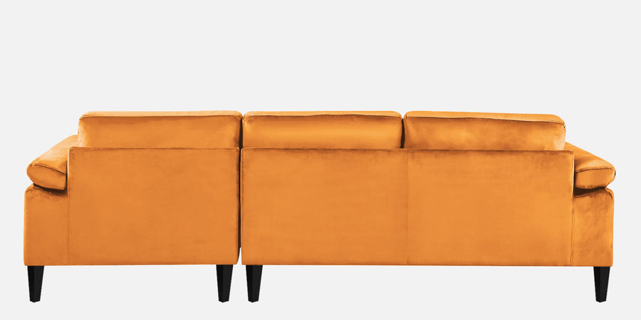Vegas Velvet Lhs Sectional Sofa 3 Lounger In Tangerine Orange Colour - Febonic Living