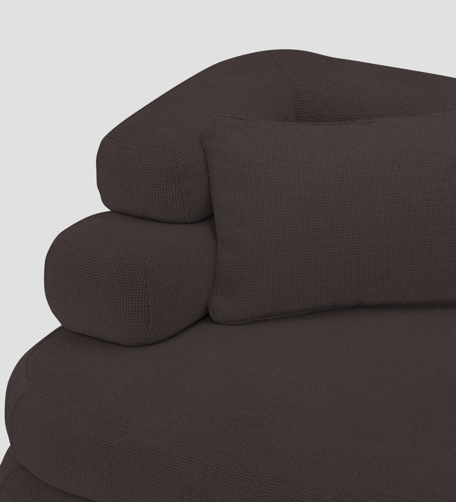 Wener Fabric 1 Seater Sofa In Pebble Brown Colour - Febonic Living
