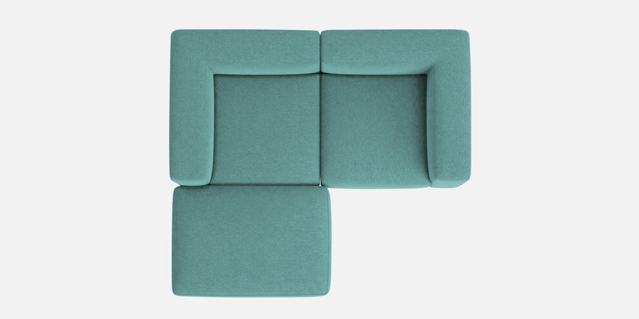 Dora Velvet Rhs Sectional Sofa 2 Ottoman Lounger In Barmunda Aqua Colour - Febonic Living