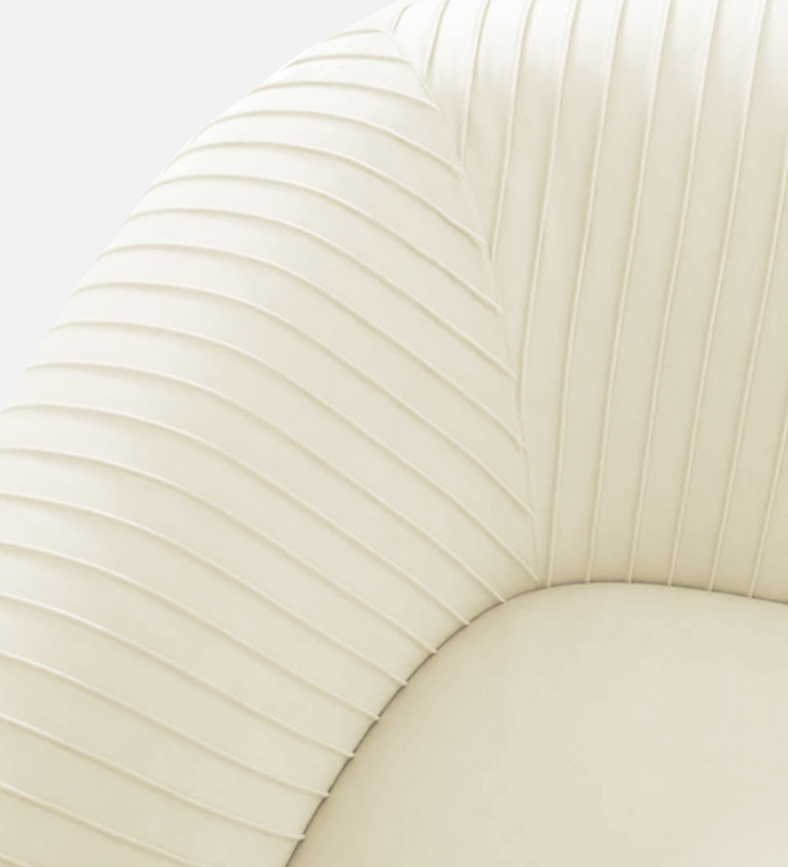 Yara Velvet Fabric 1 Seater Sofa in Warm White Colour