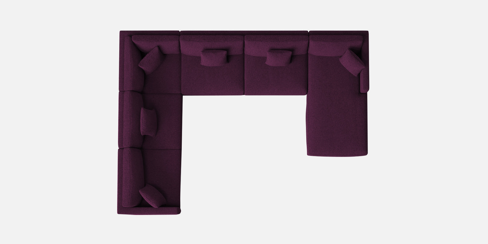 Carlin Fabric LHS 8 Seater Sectional Sofa In Greek Purple Colour