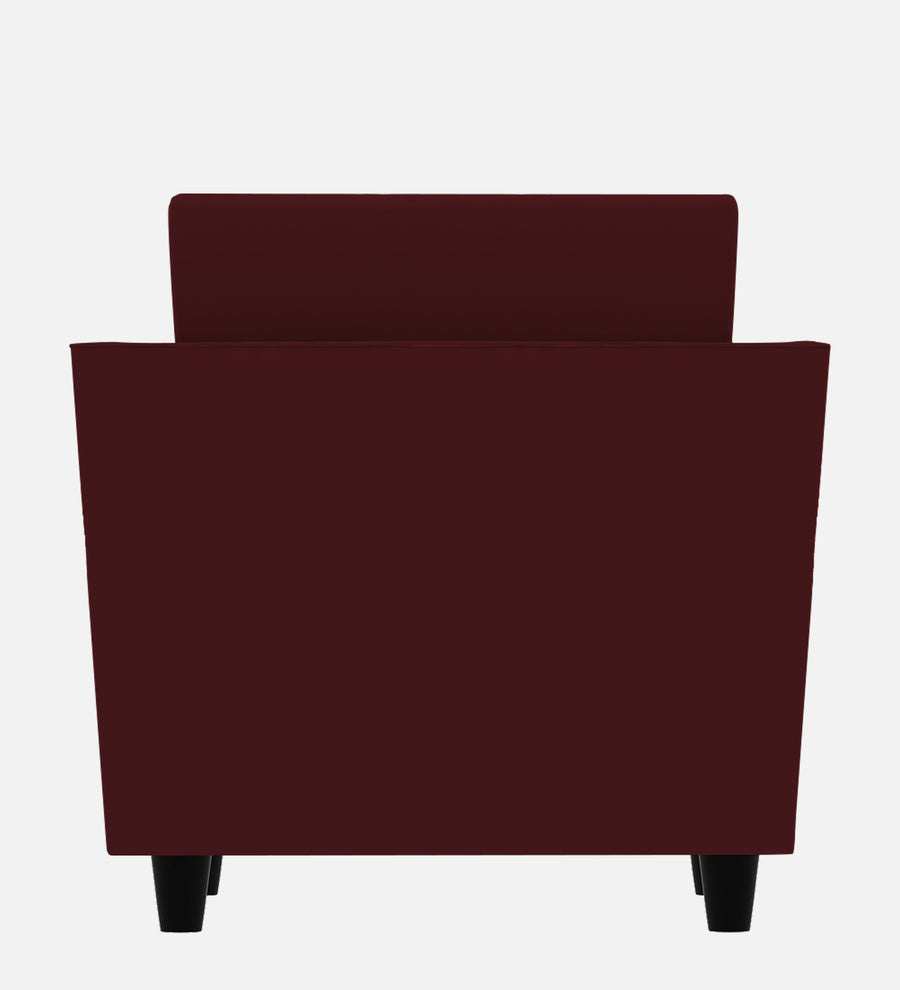 Bristo Velvet 1 Seater Sofa In Blood Maroon Colour With Storage - Febonic Living