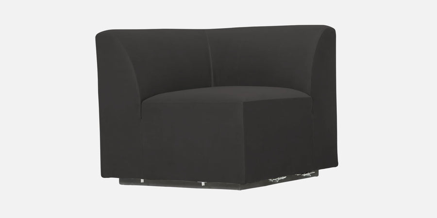 Bufa Velvet Rhs Sectional Sofa In Hory Grey Colour With Ottoman - Febonic Living