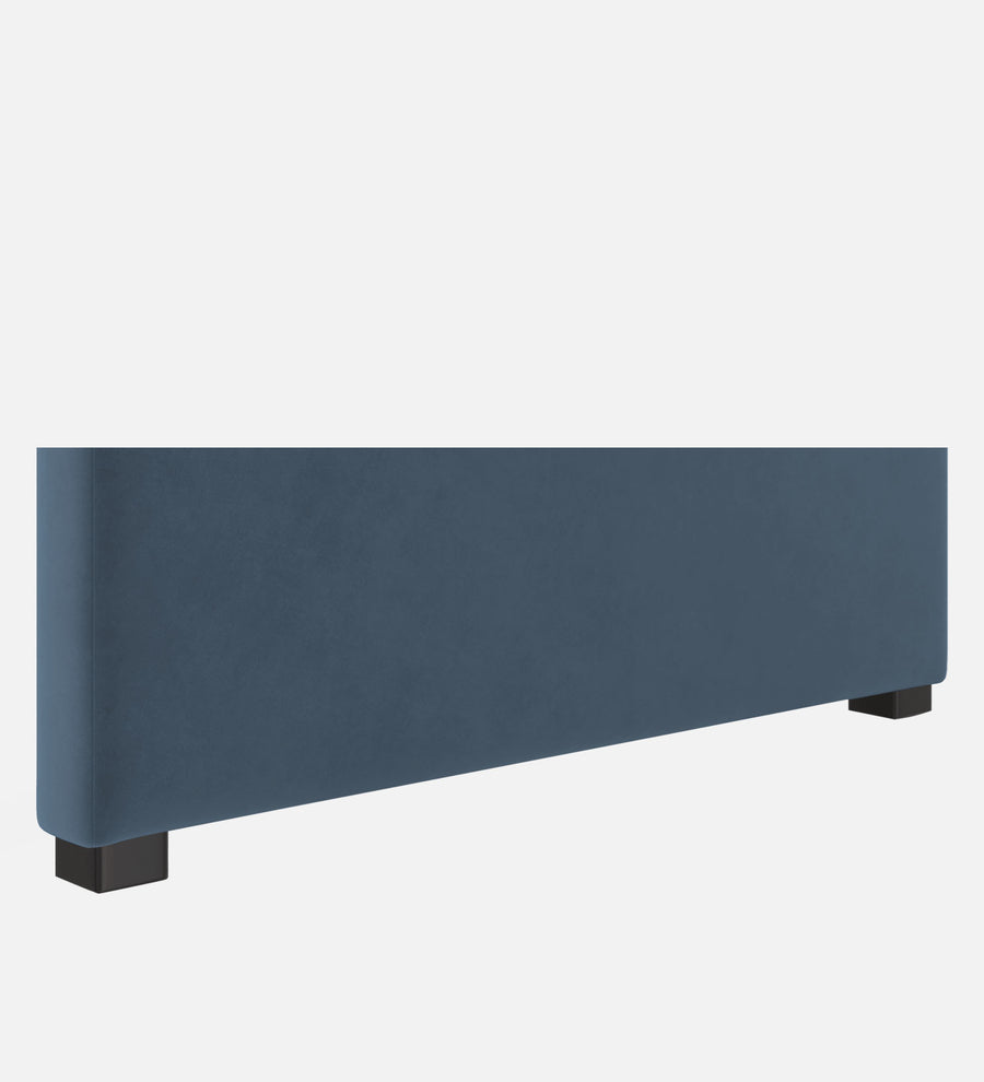 Maro Velvet Upholstered Single Size Bed In Oxford Blue Colour - Febonic Living