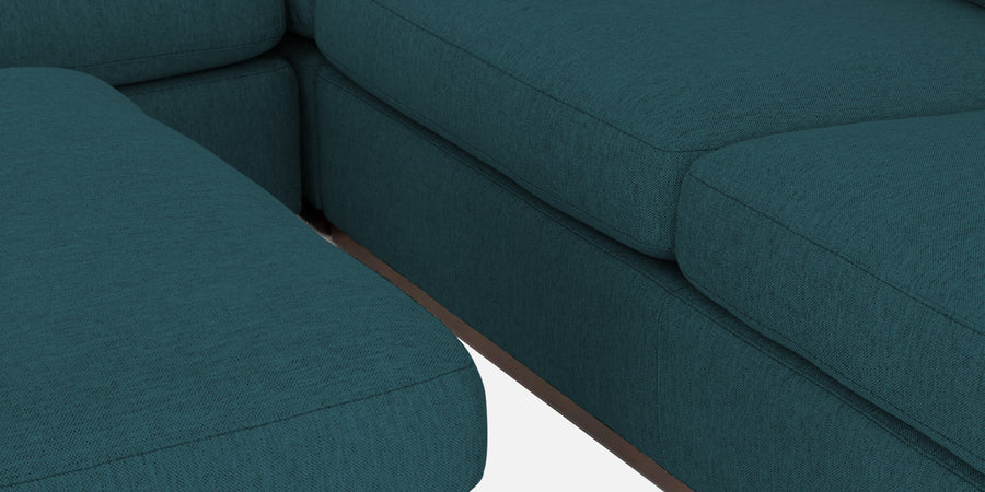 Freedom Velvet 6 Seater Rhs Corner Sofa In Arabian Green Colour With Ottoman - Febonic Living