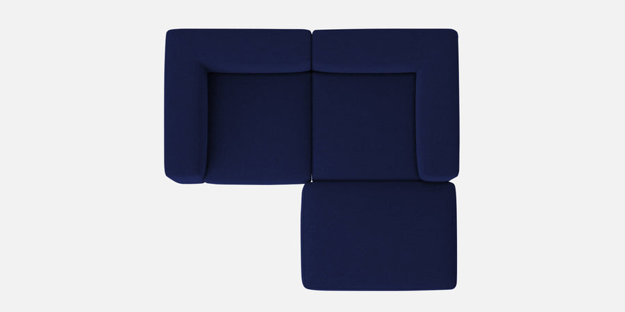 Dora Velvet Lhs Sectional Sofa 2 Ottoman Lounger In Indigo Blue Colour - Febonic Living