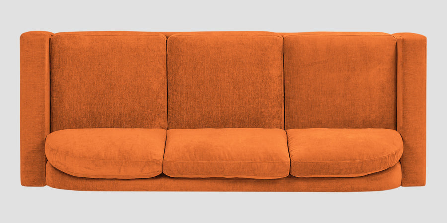 Dara Fabric 3 Seater Sofa In Vivid Orange Colour - Febonic Living