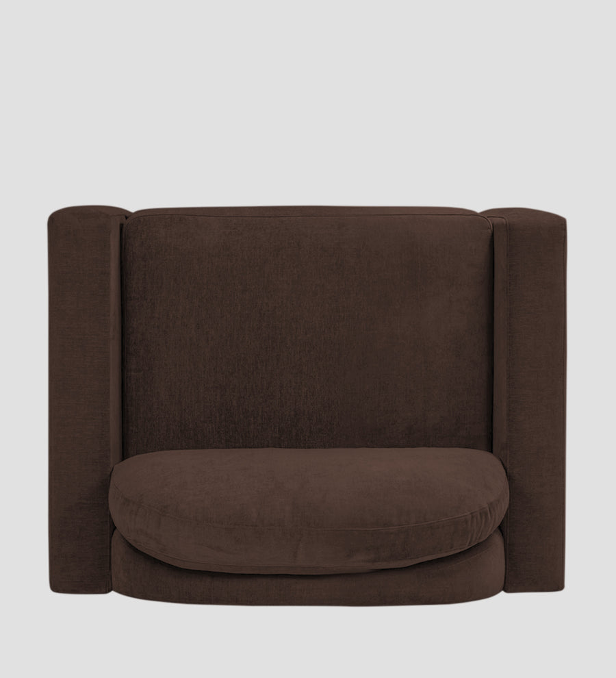 Dara Fabric 1 Seater Sofa In Coffee Brown Colour - Febonic Living
