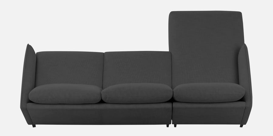Piku Fabric Rhs Sectional Sofa 3 Lounger In Charcoal Grey Colour - Febonic Living