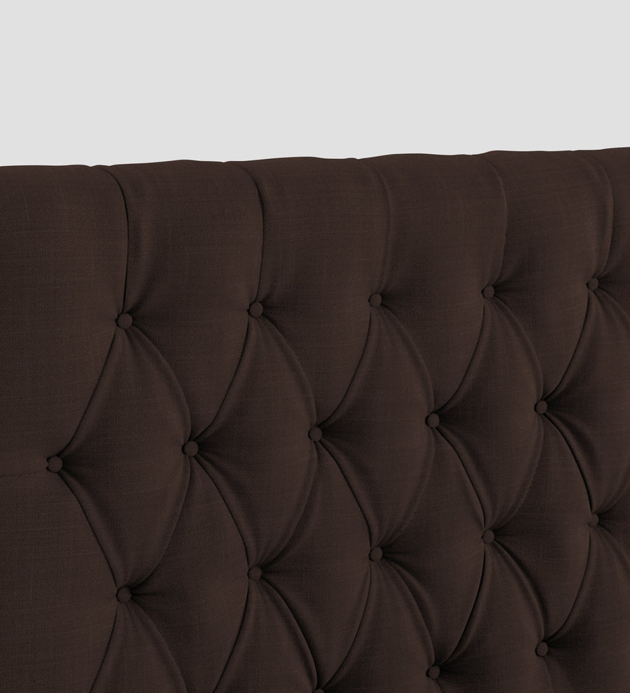 Isko Fabric Upholstered Single Size Bed In Coffee Brown Colour With Box Storage - Febonic Living