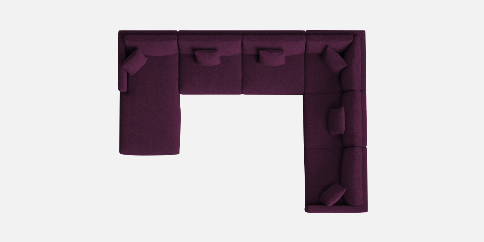 Carlin Fabric RHS 8 Seater Sectional Sofa In Greek Purple Colour