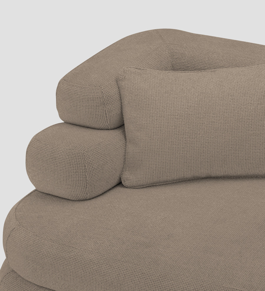 Wener Fabric 1 Seater Sofa In Hazel Beige Colour - Febonic Living