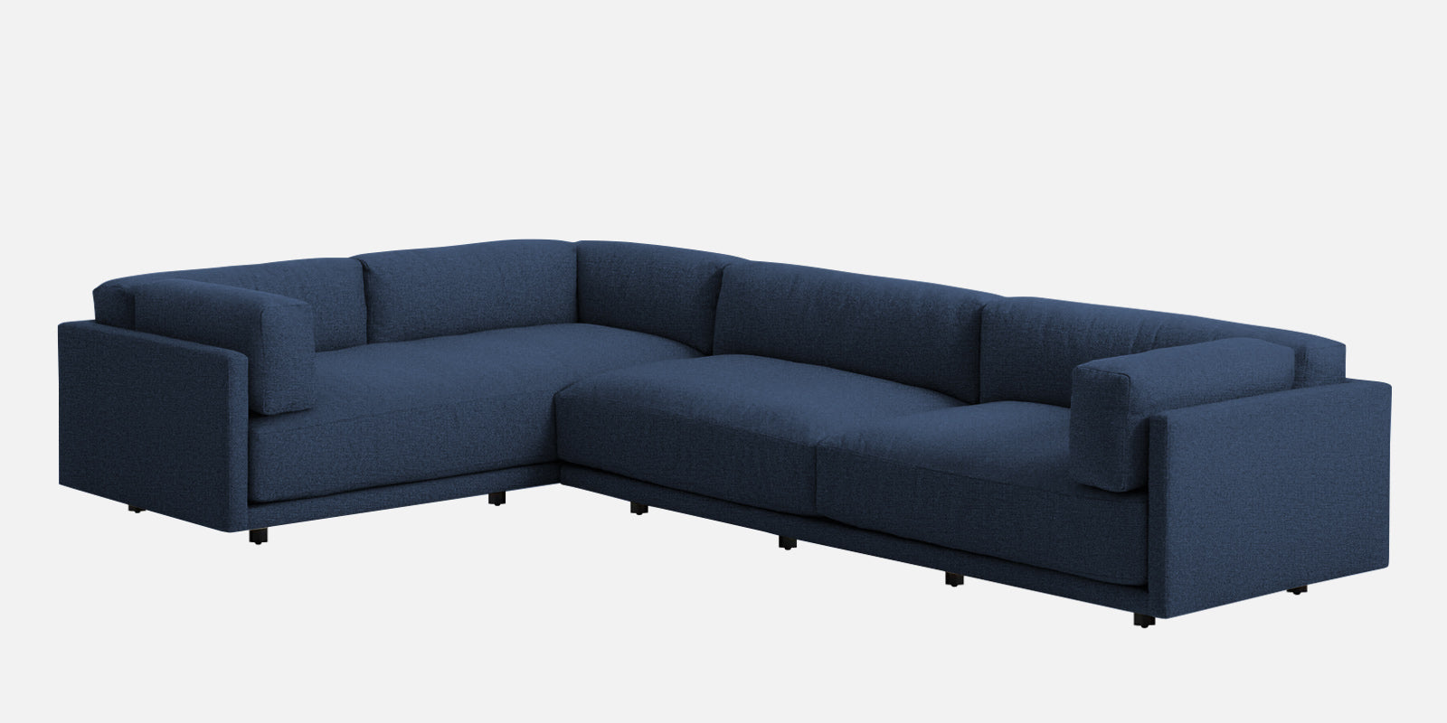 Nixon Fabric 6 Seater RHS Sectional Sofa In Denim Blue Colour