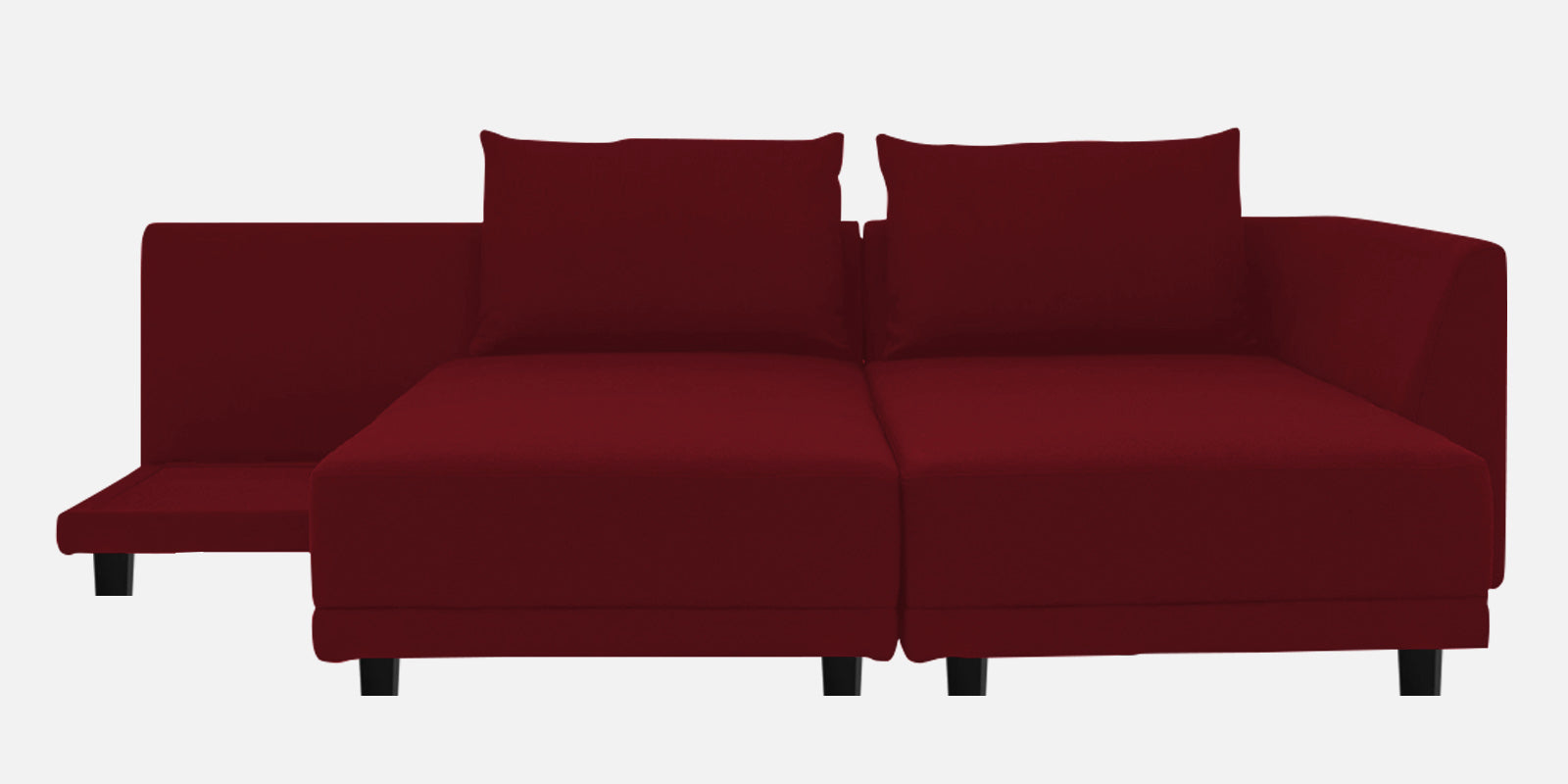 Ira Fabric LHS 6 Seater Sofa Cum Bed In Ruby Red Colour