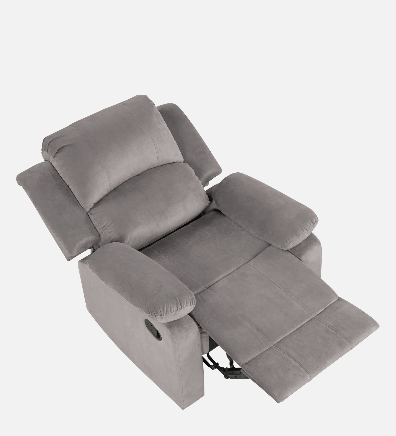 Henry Velvet Manual 1 Seater Recliner In Pearl Grey Colour