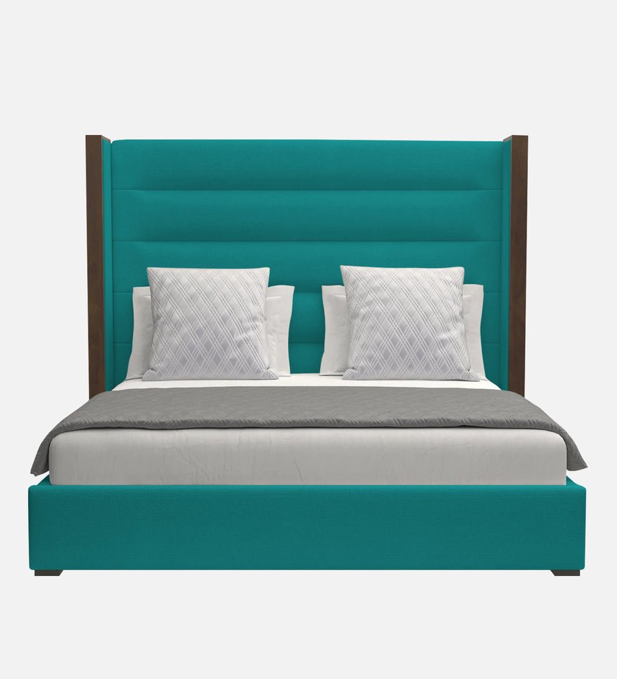 Sunny Fabric Upholstered Queen Size Bed In Sea Green Colour - Febonic Living