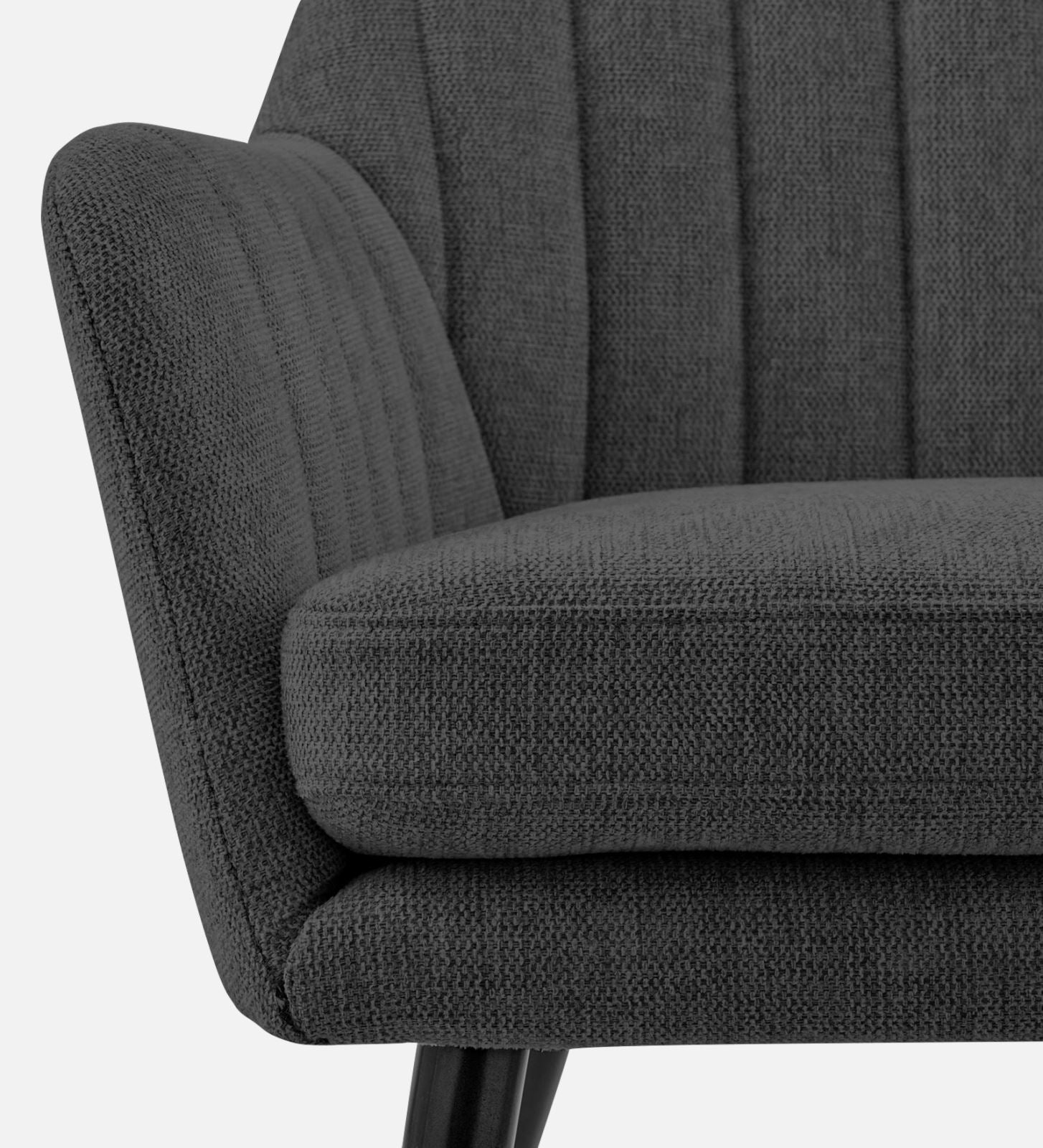 Bella Fabric Arm Chair In Charcoal Grey Colour