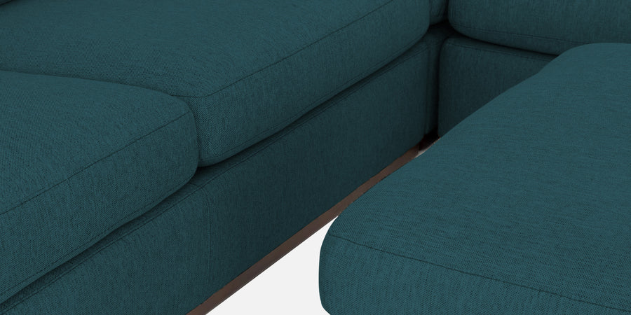 Freedom Velvet 6 Seater Lhs Corner Sofa In Arabian Green Colour With Ottoman - Febonic Living