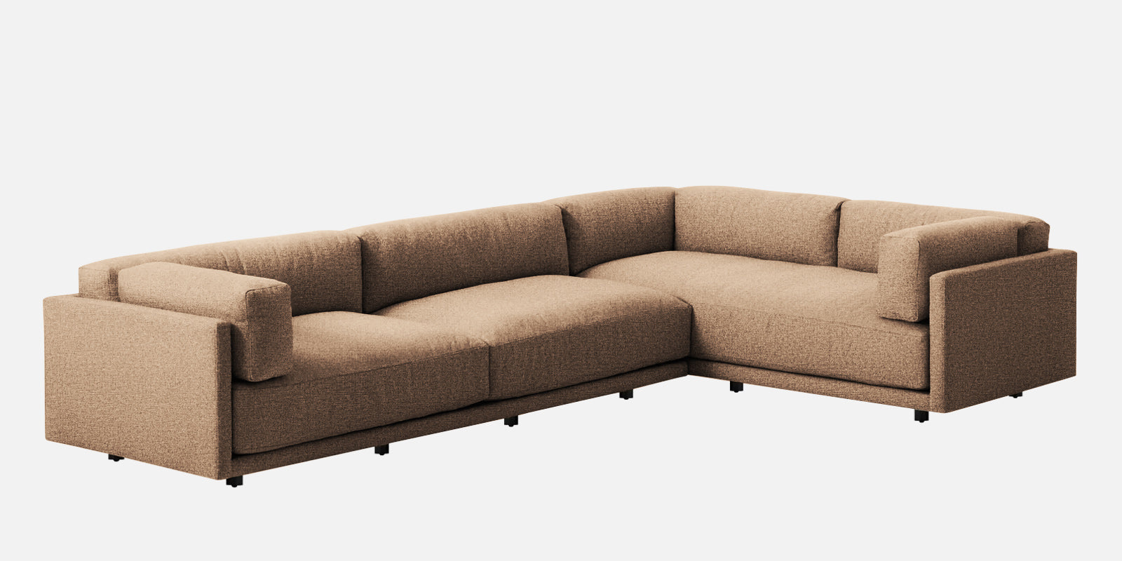 Nixon Fabric 6 Seater LHS Sectional Sofa In Cookie Beige Colour