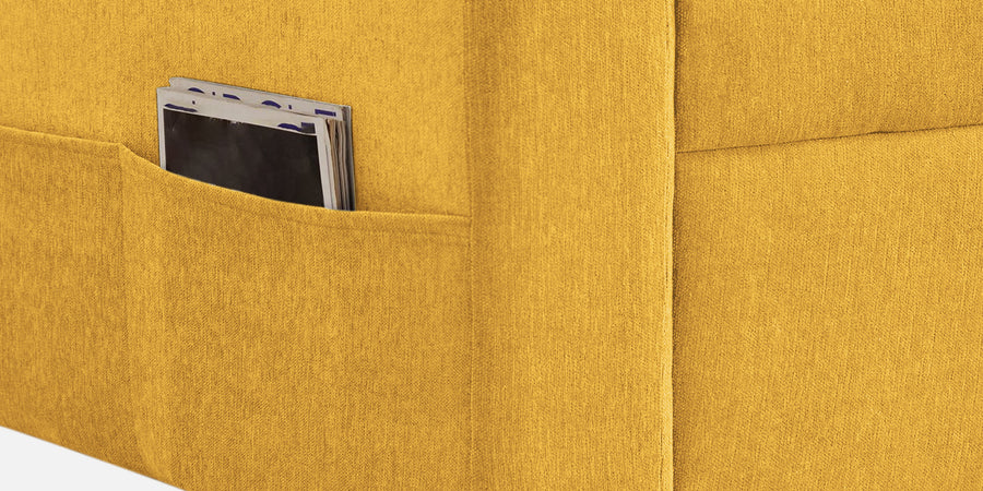 Kara Fabric 2 Seater Pull Out Sofa Cum Bed In Bold Yellow Colour - Febonic Living