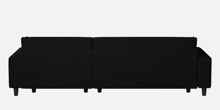 Peach Fabric Lhs 6 Seater Sofa Cum Bed With Storage In Zed Black Colour - Febonic Living