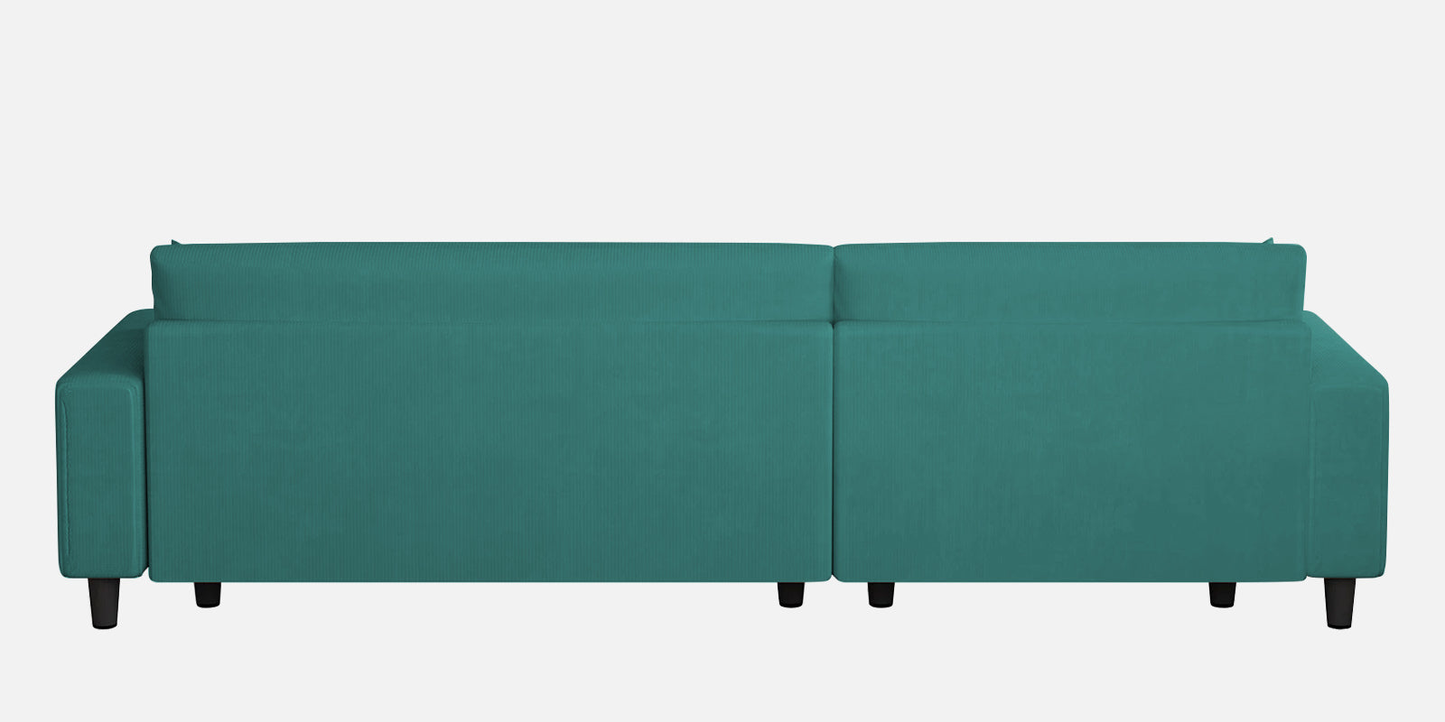 Peach Fabric RHS 6 Seater Sectional Sofa Cum Bed With Storage In Sea Green Colour