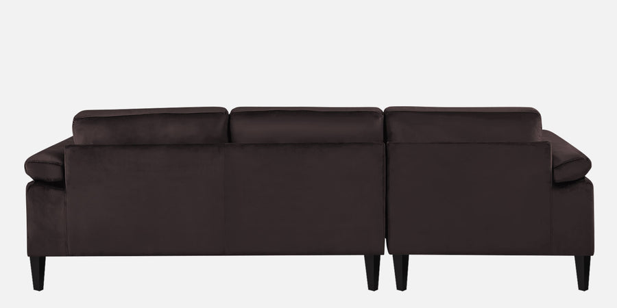 Vegas Velvet Rhs Sectional Sofa 3 Lounger In Mocha Brown Colour - Febonic Living