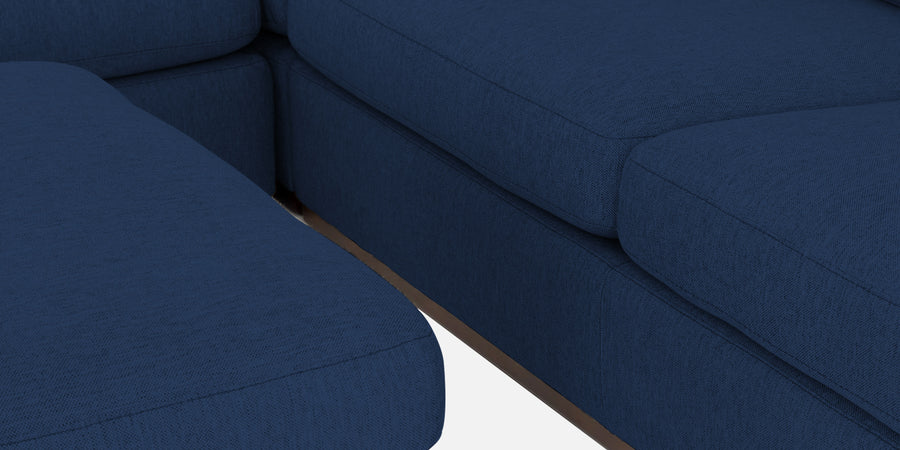Freedom Velvet 6 Seater Rhs Corner Sofa In Imperial Blue Colour With Ottoman - Febonic Living