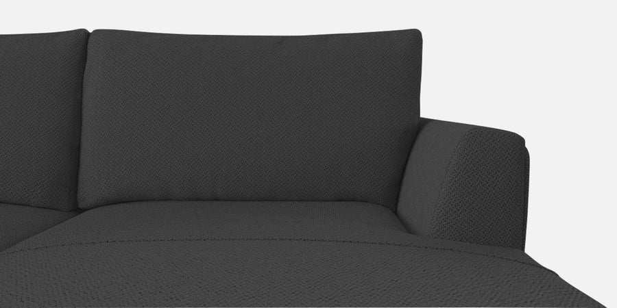 Como Fabric Lhs Sectional Sofa 3 Lounger In Charcoal Grey Colour - Febonic Living