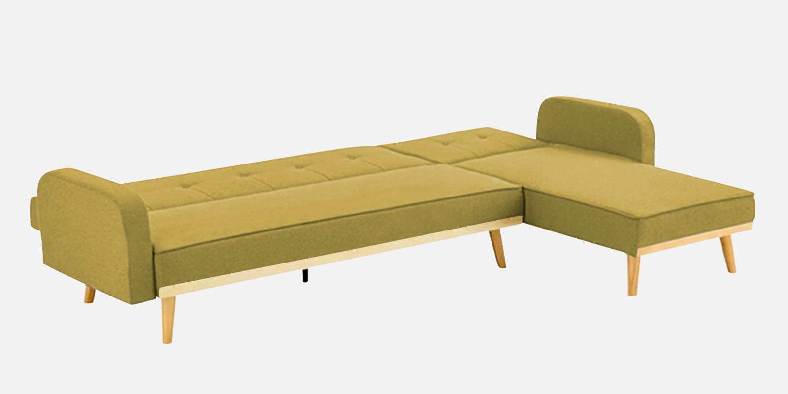 Zuno Fabric RHS Sectional + Sofa Cum Bed In Parrot Green Colour