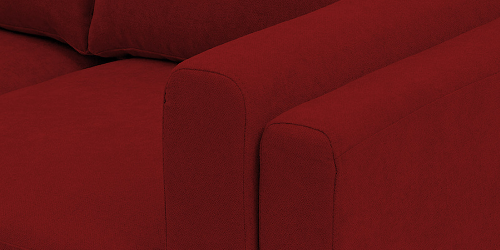 Creata Fabric LHS Sectional Sofa (3+Lounger) in Blood Maroon Colour by Febonic