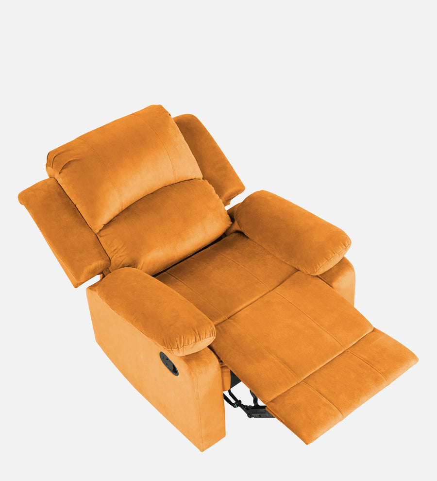 Lexi Fabric 1 Seater Motorized Recliner In Tangerine Orange Colour - Febonic Living