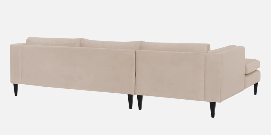 Jasper Velvet Lhs Sectional Sofa 3 Lounger In Camel Beige Colour - Febonic Living